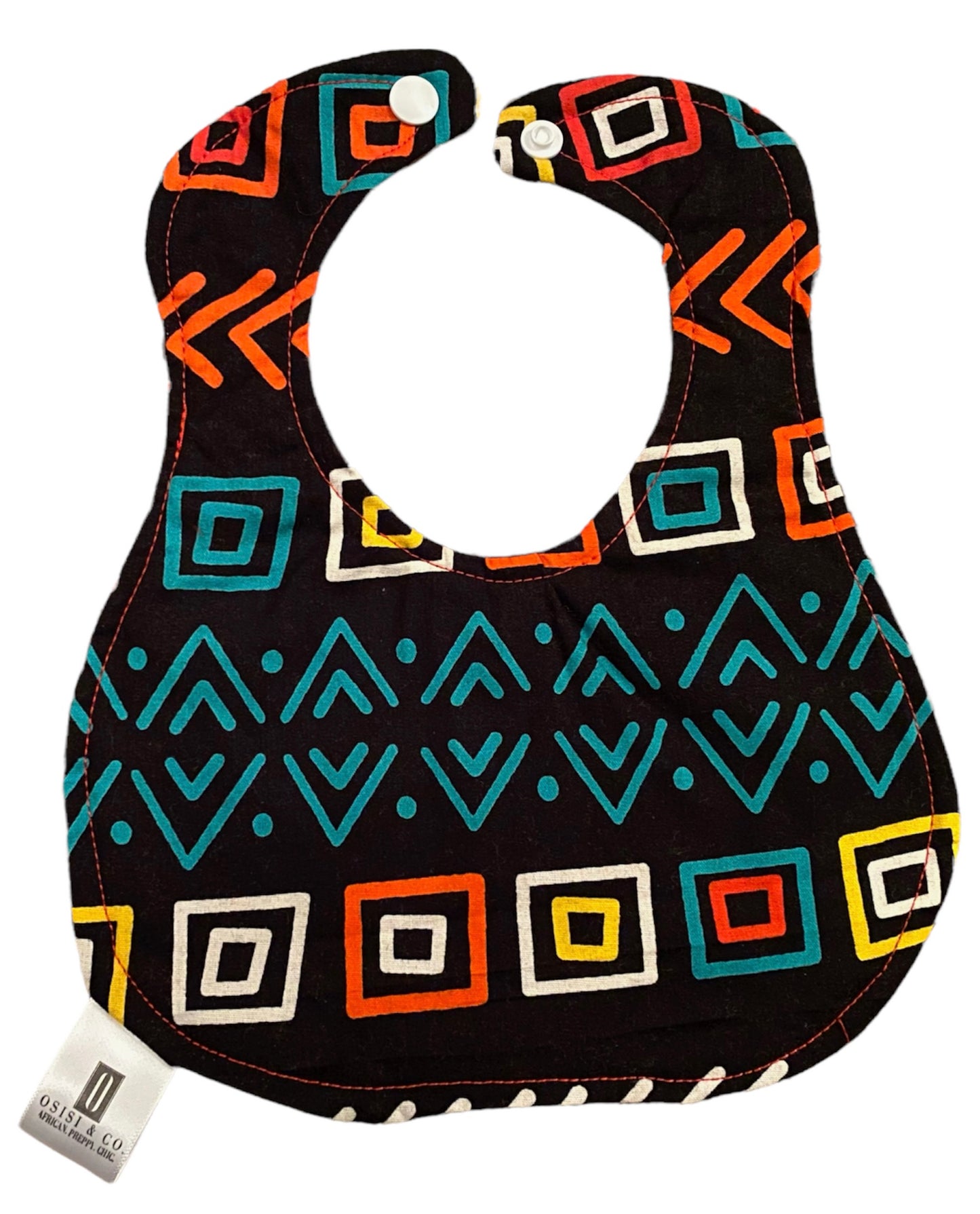 Graffiti mud cloth bib