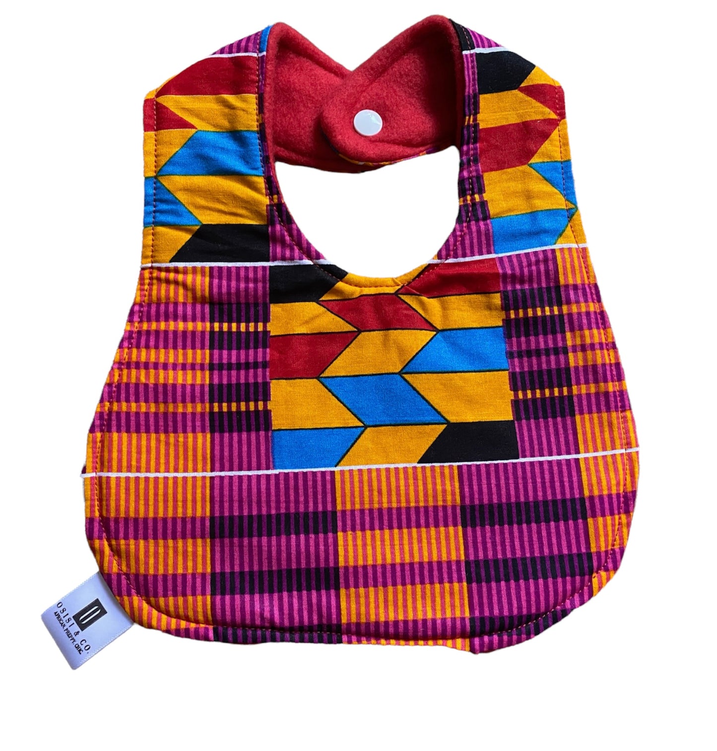Fuchsia Kente baby bib