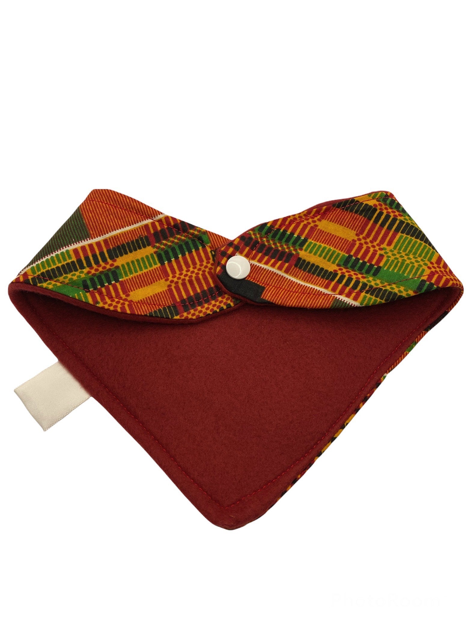 kente bandana baby bib. Keywords include: african print baby bib, ankara print baby bib, handmade baby bib, best baby shower gift  
